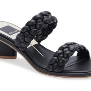 Dolce Vita Black Braided Double-Strap Espadrille Heel